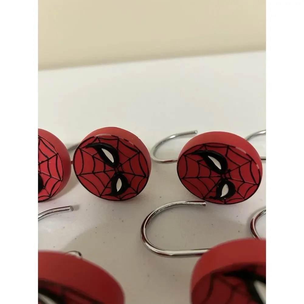 Real Spider-Man Shower Curtain Hooks Set Of 12 Marvel 2004 Made Of Resin